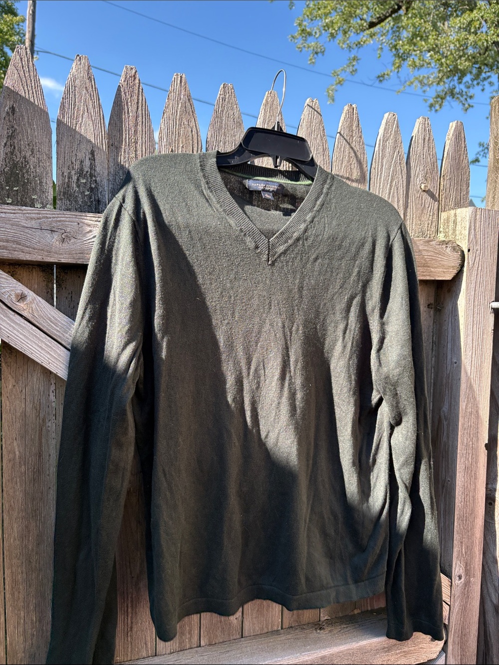 Banana Republic large forest green silk & cashmere v-neck.